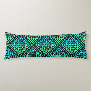Celtic Knot - Diamond Blue Green Lichaamskussen