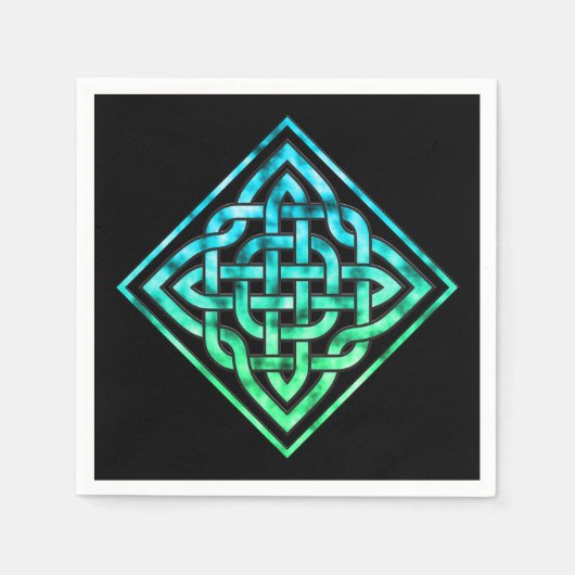 Celtic Knot - Diamond Blue Green Servetten (Voorkant)