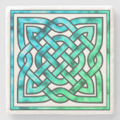 Celtic Knot - Diamond Blue Green Stenen Onderzetter (Voorkant)