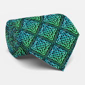 Celtic Knot - Diamond Blue Green Stropdas (Opgerold)