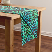 Celtic Knot - Diamond Blue Green Table Runner Korte Tafelloper (Voorbeeld)
