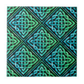 Celtic Knot - Diamond Blue Green Tegel Ceramic Teg Tegeltje (Voorkant)