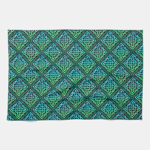 Celtic Knot - Diamond Blue Green Theedoek