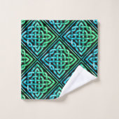 Celtic Knot - Diamond Blue Green Towel Set Bad Handdoek (Wasdoekje)