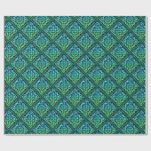 Celtic Knot - Diamond Blue Green Wrapping Paper Cadeaupapier (Vlak)