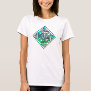 Celtic Knot - Diamond Blue White Tshirt