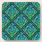 Celtic Knot - Diamond Tegel Blue Green Black Drankjes Onderzetter (Voorkant)