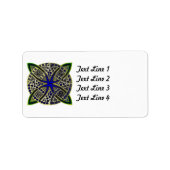 Celtic Knot Doodle Green Blue Etiket (Voorkant)
