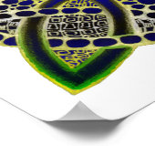 Celtic Knot Doodle Green Blue Poster (Hoek)