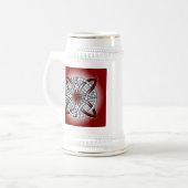 Celtic Knot Doodle Maroon Red Bierpul (Voorkant links)