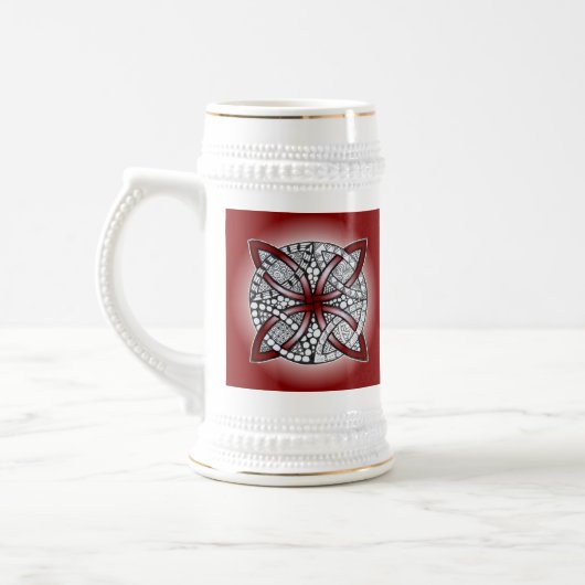 Celtic Knot Doodle Maroon Red Bierpul (Links)