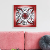 Celtic Knot Doodle Maroon Red Canvas Afdruk (Insitu (Woonkamer))