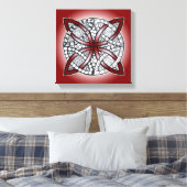 Celtic Knot Doodle Maroon Red Canvas Afdruk (Insitu (Slaapkamer))
