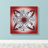Celtic Knot Doodle Maroon Red Canvas Afdruk (Insitu (Houten vloer))