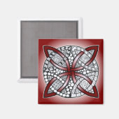 Celtic Knot Doodle Maroon Red Magneet (Voorkant / Achterkant)