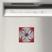 Celtic Knot Doodle Maroon Red Magneet (Insitu (Vaatwasser))