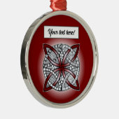 Celtic Knot Doodle Maroon Red Metal Ornament (Rechts)
