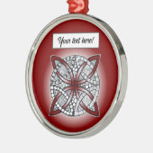 Celtic Knot Doodle Maroon Red Metal Ornament (Links)