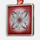 Celtic Knot Doodle Maroon Red Metalen Ornament (Links)