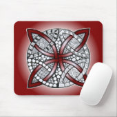 Celtic Knot Doodle Maroon Red Muismat (Met muis)