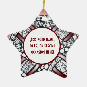 Celtic Knot Doodle Maroon Red Ornament