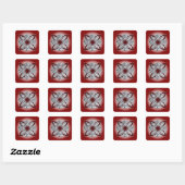 Celtic Knot Doodle Maroon Red Vierkante Sticker (Vel)