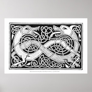 Celtic Knot Dragon Art Poster