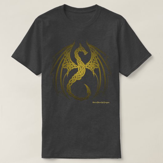 Celtic knot Dragon Gold T-shirt (Design voorkant)