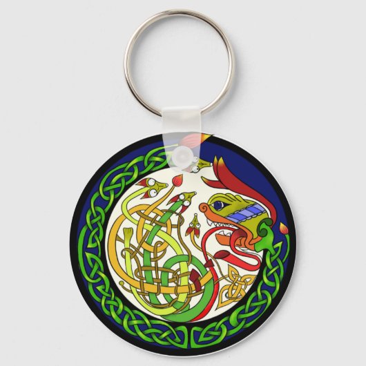 Celtic Knot Dragon Mandala Sleutelhanger (Voorkant)