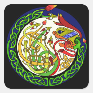 Celtic Knot Dragon Mandala Vierkante Sticker