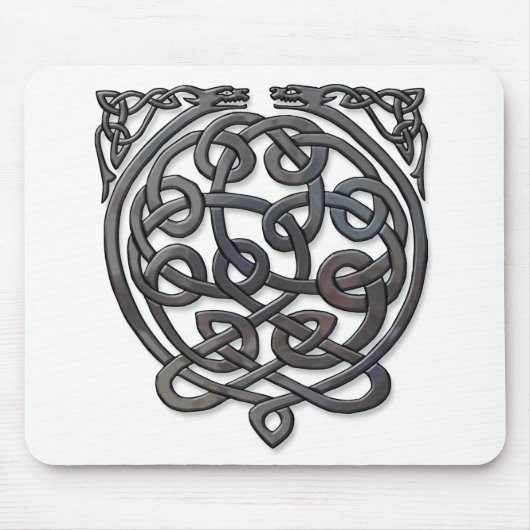 Celtic Knot Dragons - Black Chrome Muismat (Voorkant)
