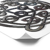 Celtic Knot Dragons - Black Chrome Poster (Hoek)