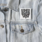 Celtic Knot Dragons - Black Chrome Vierkante Button 5,1 Cm (In situ)