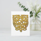 Celtic Knot Dragons - Gold Briefkaart (Staand voorkant)