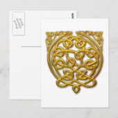 Celtic Knot Dragons - Gold Briefkaart (Voorkant / Achterkant)