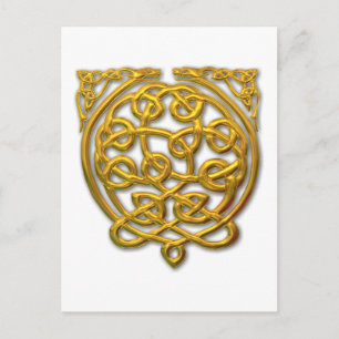 Celtic Knot Dragons - Gold Briefkaart