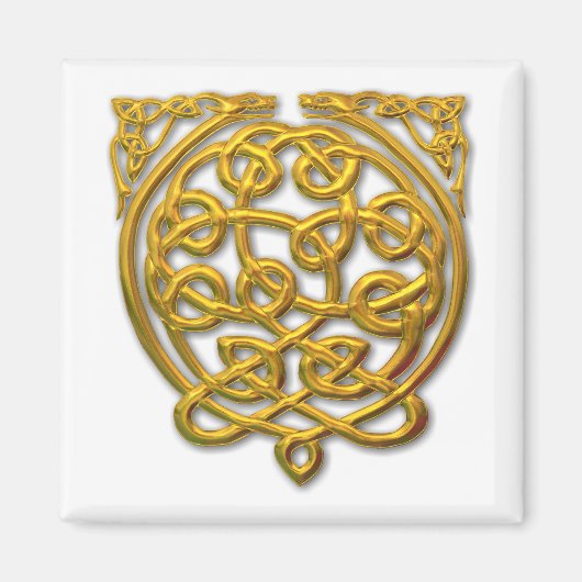 Celtic Knot Dragons - Gold Magneet (Voorkant)