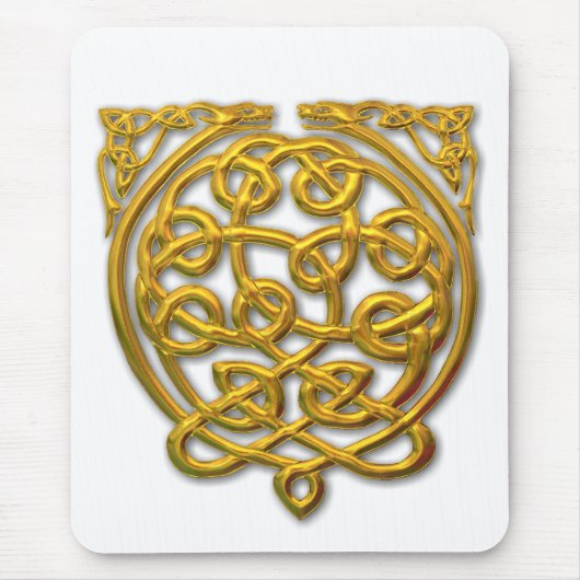Celtic Knot Dragons - Gold Muismat (Voorkant)