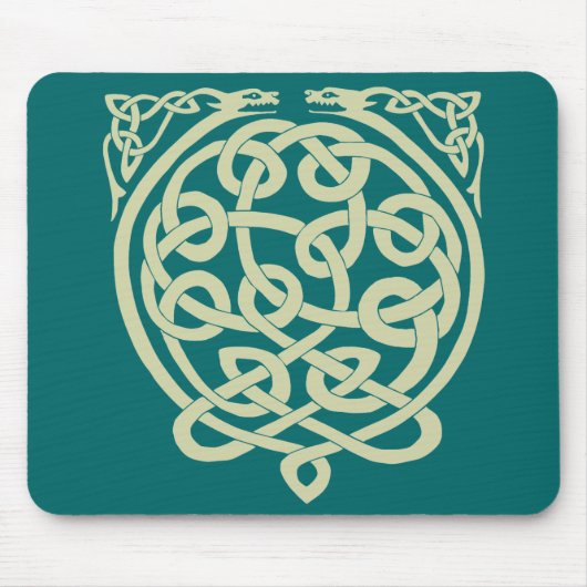 Celtic Knot Dragons - Zwart-wit Muismat (Voorkant)