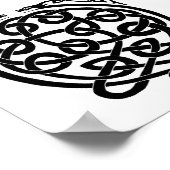 Celtic Knot Dragons - Zwart-wit Poster (Hoek)