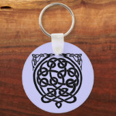 Celtic Knot Dragons - Zwart-wit Sleutelhanger (Voorkant)