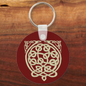 Celtic Knot Dragons - Zwart-wit Sleutelhanger (Voorkant)