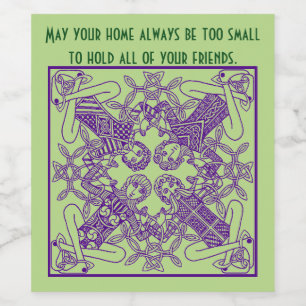Celtic Knot Friendship Irish Proverb Wine Labels Wijn Etiket