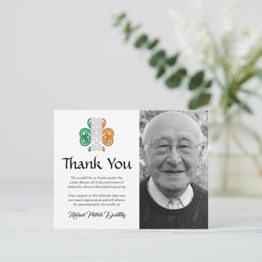 Celtic Knot Funeral Memorial Bedankt (Staand voorkant)