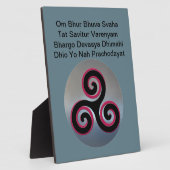 Celtic Knot Gayatri Mantra Om Bur Bhuvah, Plaque Fotoplaat (Zijkant)