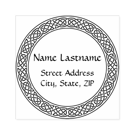 Celtic Knot gepersonaliseerde rubberen stempel (Afrduk)