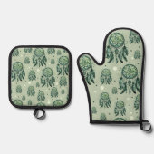 Celtic Knot Green Dreamcatcher Ovenwant & Pannenlap Set (Voorkant)