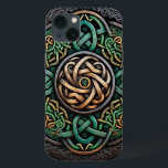 Celtic Knot Green Gold Knotwork Case-Mate iPhone Case<br><div class="desc">Celtic Knot Green Gold Knotwork</div>