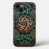 Celtic Knot Green Gold Knotwork Case-Mate iPhone Case (Achterkant)