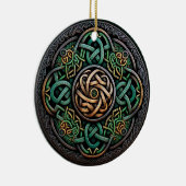 Celtic Knot Green Gold Knotwork Keramisch Ornament (Rechts)